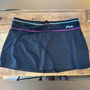 FILA Sport Skort XL Black Athletic Skirt Built In Shorts Tennis Golf
